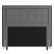 Cabeceira Cama Box Casal Luxor 140cm com Tachas e Frame Suede Cinza - Desk Design