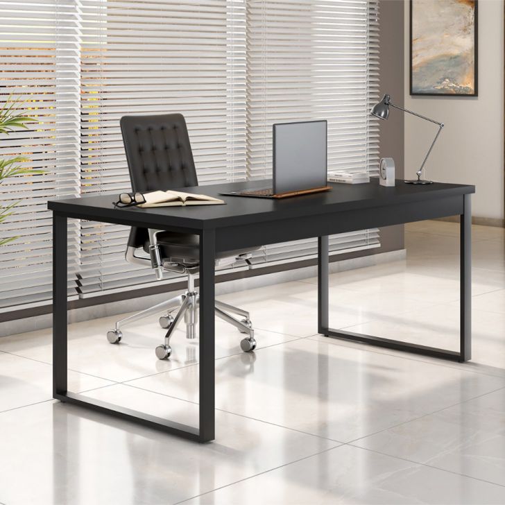 Mesa de Escritório Málaga Preta 150 cm