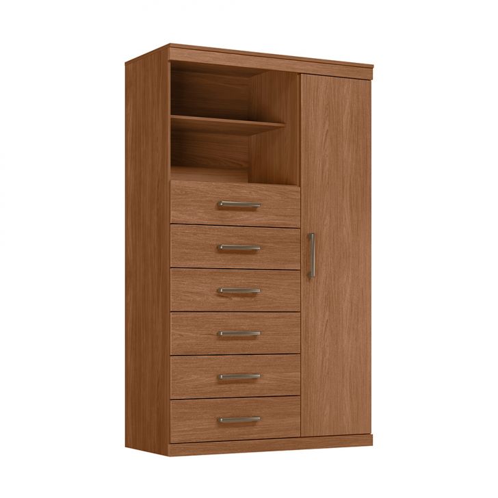 Cômoda Marabá 1 Porta 6 Gavetas Jatobá