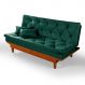 Sofa Cama Caribe 3 Lugares Reclinavel Com 2 Banquetas Base Em Madeira Revestido Suede