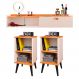 Kit 2 Mesinhas Cabeceira Charme Mesa Lateral Cama Penteadeira Suspensa Decor Puxador Concha Nicho Organizador Off White/Cinamomo - Lojas RPM
