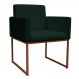 Poltrona Decorativa Base De Ferro Bronze Veludo Verde - Montanaris Decor