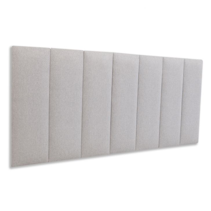 Cabeceira Casal Estofada Para Cama Box Kit 7 Placas Adesivas - Modelo Reta Linho Gelo