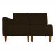 Poltrona Decorativa Alice Lado Direito Pés Trapézio Suede Marrom - DS Estofados