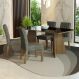 Conjunto Sala de Jantar Mesa Tampo de Vidro 4 Cadeiras Rustic/Preto/Silver Harper Madesa