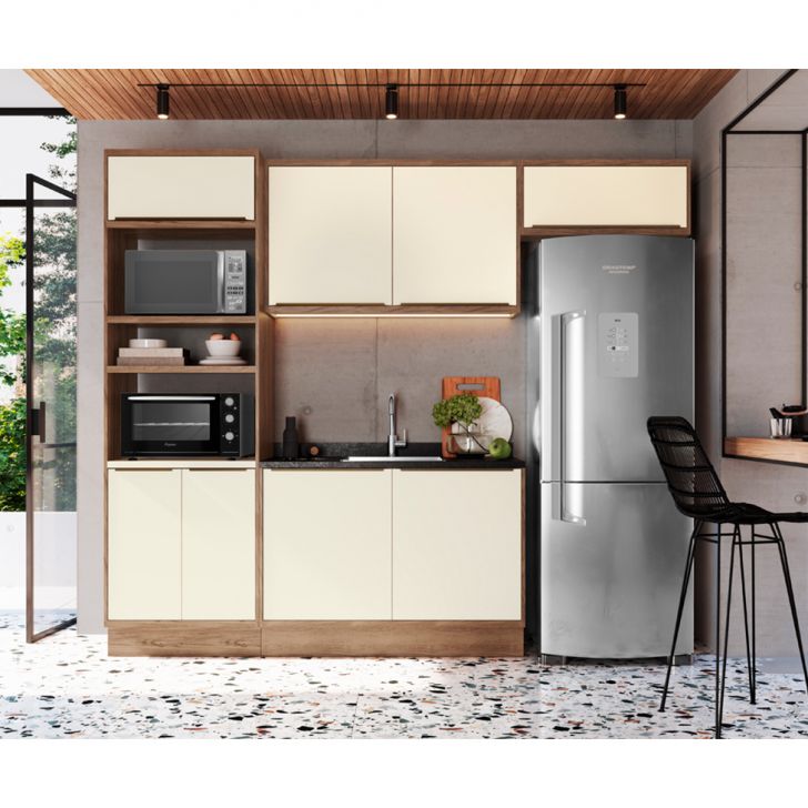 Cozinha Completa Ten 8 Portas Freijó e Argila