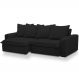 Sofá Retrátil Reclinável Para Sala de Estar Living 195cm Vêneto F04 Veludo Preto - Lyam Decor