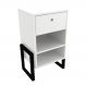 Mesa de Cabeceira Wolli 1 Gaveta Branco D'Rossi