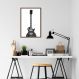 Quadro Instrumento Musical Guitarra 100x70 Caixa Marrom