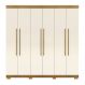 Guarda-Roupa Alto 6 Portas 2 Gavetas Norway Nature/Champagne