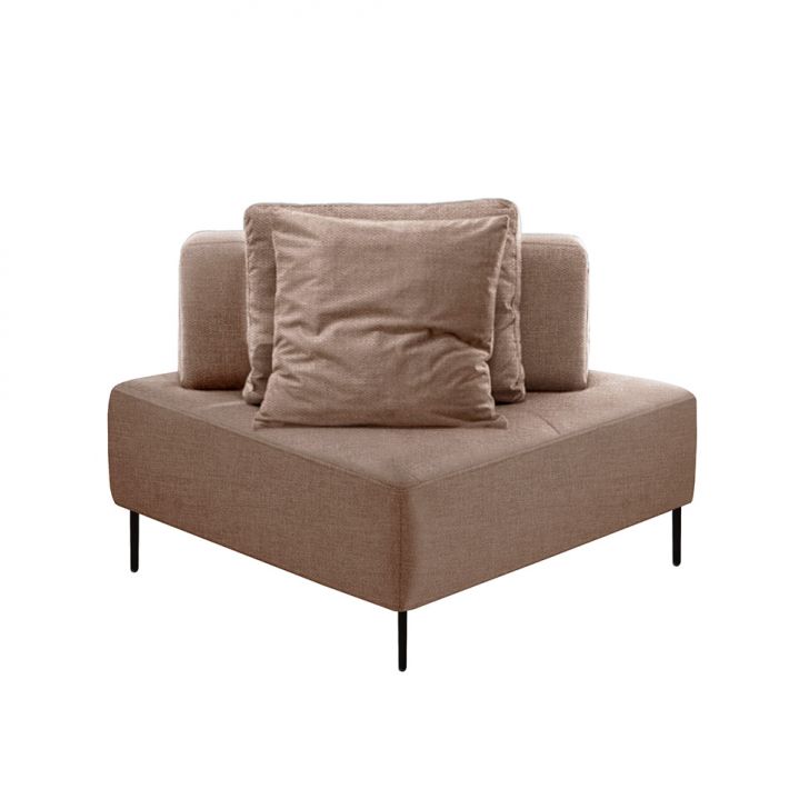 Image of Sofá 1 Lugar Modular Canto Da Vinci Poliéster Bege PLA-MO895UP94ZKVMOB