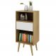 Estante para Escritório Sala de Estar E1715 MDP Natural/Off White G69 - Gran Belo