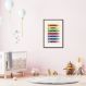 Quadro Infantil Cores em Giz 60x43 Caixa Marrom