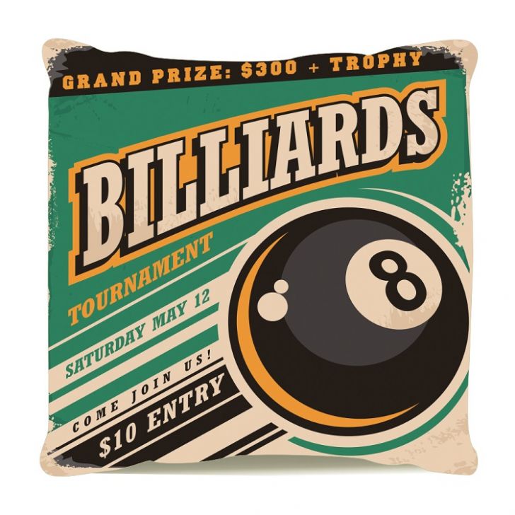 Almofada Decorativa Cheia Personalizada Estampa Billiards 8