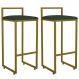 Kit 02 Banquetas Alta Para Cozinha Sala De Jantar Hanna L02 Dourado Linho Verde Musgo - Lyam Decor