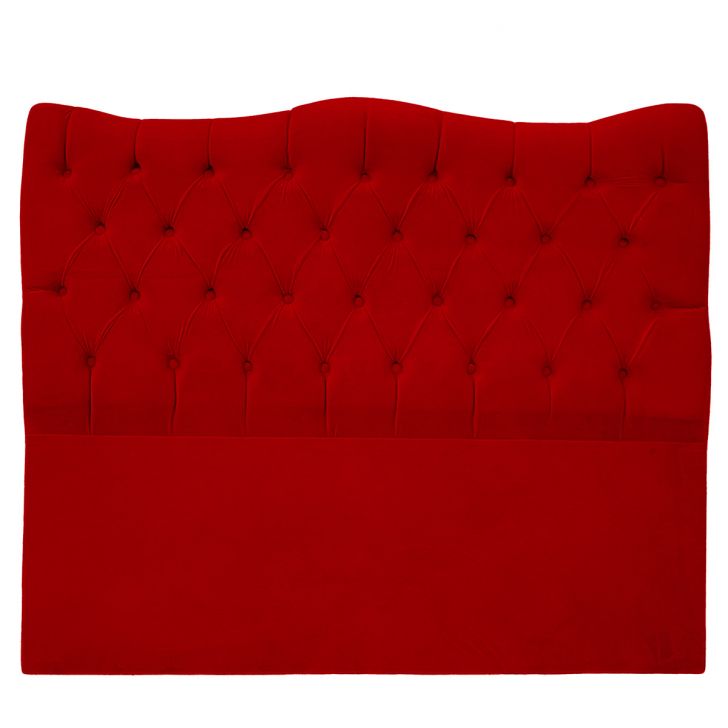 Cabeceira Solteiro 90cm Dunas Veludo Vermelho - Montanaris Decor