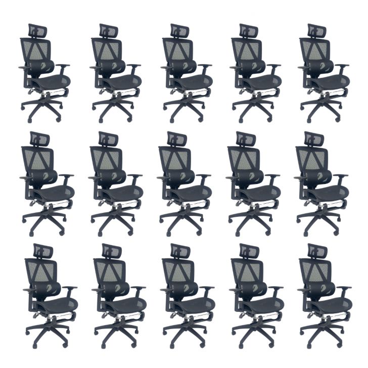 Kit 15 Cadeiras de Escritório Presidente Executiva Oficial Titan Preto