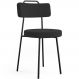 Cadeira Decorativa Estofada Para Sala De Jantar Barcelona L02 Bouclê Preto - Lyam Decor