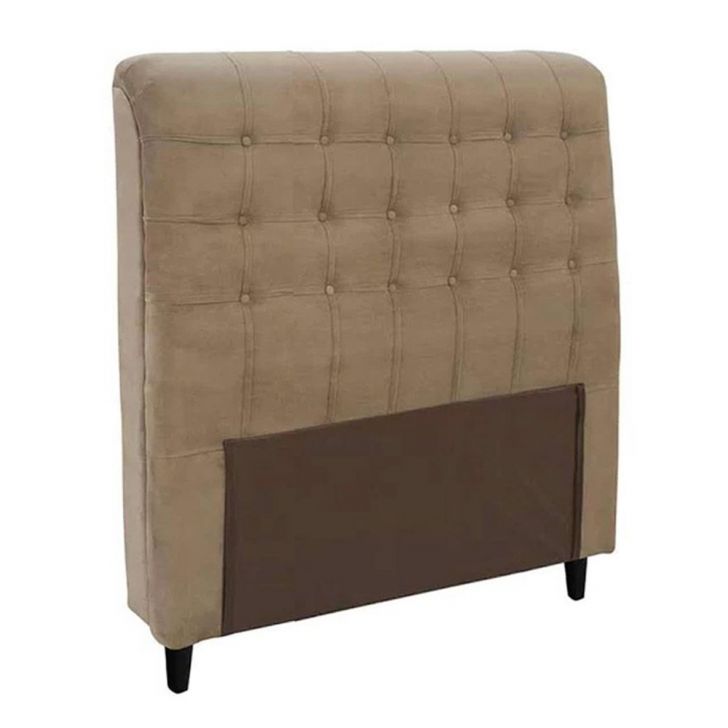 Cabeceira Casal 140cm Ana Para Cama Box Suede Bege - DS Estofados