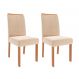 Conjunto com 2 Cadeiras Clarice Wood Suede Nude e Madeira