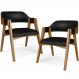 Kit 02 Cadeiras Para Sala de Jantar e Estar Living Estofada Suran L02 Couríssimo Preto - Lyam