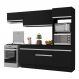Armário de Cozinha Compacta 4 peças com Rodapé MP2176 Made Multimóveis Preto/Branco