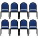 Kit 8 Cadeiras Hoteleiras Auditório Empilhável Linho M23 Azul - Mpozenato