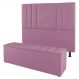 Kit Cabeceira e Baú Cama Box King Size Grace 195cm Suede Rosa - Desk Design