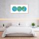 Quadro Mapa Mundi Globos Draw Art 60x30 Filete Marfim