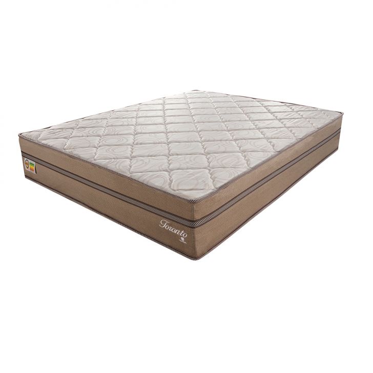 Colchão Casal Toronto Molas Ensacadas (28x138x188) Creme E Marrom