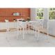 Conjunto de Mesa de Jantar com 4 Cadeiras e Tampo de Madeira Katrina Branco