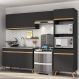 Cozinha Compacta 4 peças com Armário e Balcão MP3749 Veneza GB Multimóveis Preta