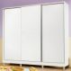 Guarda Roupa Infantil 100% MDF Madesa Logan 3 Portas de Correr com Pés - Branco