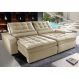 Sofá Retrátil e Reclinável com Molas Ensacadas Cama inBox Gold 2,72m Tecido Suede Velusoft Bege