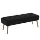 Banco | Banqueta estofado Rubi 1,40m Suede Preto - Inova Decor