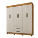 Guarda Roupa 6 Portas 2 Gavetas Copacabana Benetil Cinamomo Off White