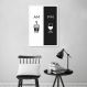 Quadro Cozinha AM PM - Café e Vinho 60x43 Caixa Branco