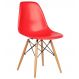 Cadeira Decorativa Eiffel Charles Eames F03 Vermelho com Pés de Madeira - Lyam Decor