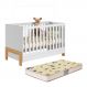 Berço Mini Cama Fantasia Branco Acetinado com Colchão Supreme - Qmovi