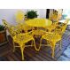 Jogo De Mesa Floral Amarelo Em Alumínio Fundido - Cód 2041