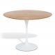 Mesa Saarinen Tulip Redonda Freijó 124cm Base Branca