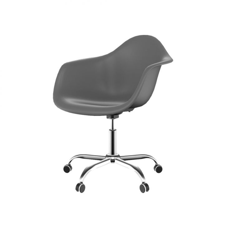 Cadeira Eames Arm Office Konkret e Cromada