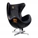 Poltrona Decorativa Egg Chair Lotus nº 12 Preta G53 - Gran Belo