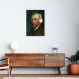 Quadro Van Gogh com Fones de Ouvido 60x43 Filete Marrom