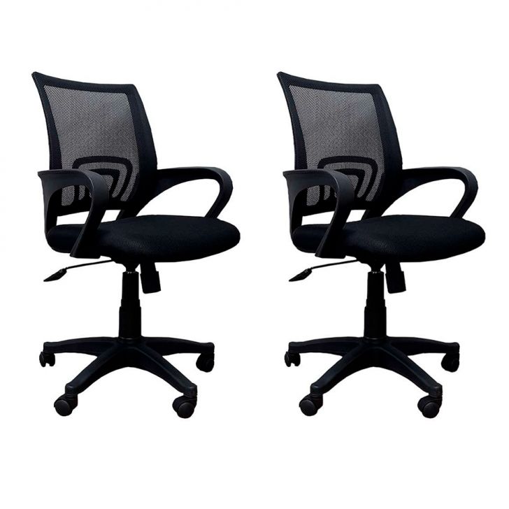 Conjunto com 2 Cadeiras de Escritório Diretor Giratória Santiago Preto