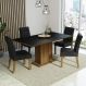 Conjunto Sala de Jantar Mesa Tampo de Madeira 4 Cadeiras Rustic/Preto/Oxford Cindy Madesa