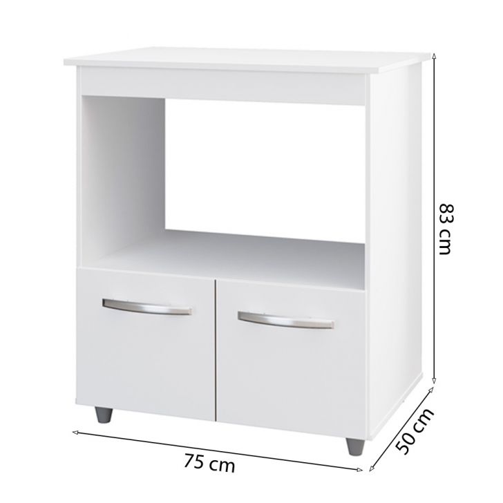 Balcao Multiuso C/ Tampo 83 cm 2P Angela Branco Mobbs