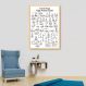 Quadro Posições Yoga Asanas Chart 43x30 Caixa Marfim