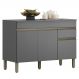 Balcao Com Tampo 3 Portas 1 Gaveta 120 cm Line Gris KTP