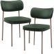 Kit 02 Cadeiras Para Sala De Jantar Melina Base Arena L02 Couríssimo Verde Musgo - Lyam Decor